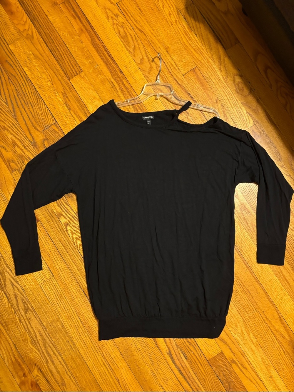 Express Asymmetric One-Shoulder Black Top